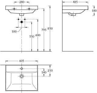 Раковина мебельная Kerama Marazzi Cubo CU.wb.60 60 см белый